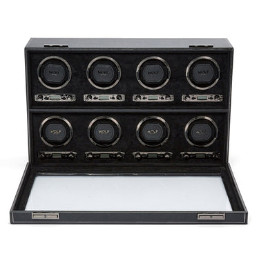 Wolf British Racing 8 Piece Watch Winder Black