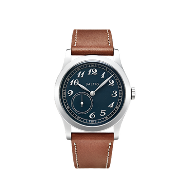 Baltic MR01 Blue 36mm - Brown Leather Strap