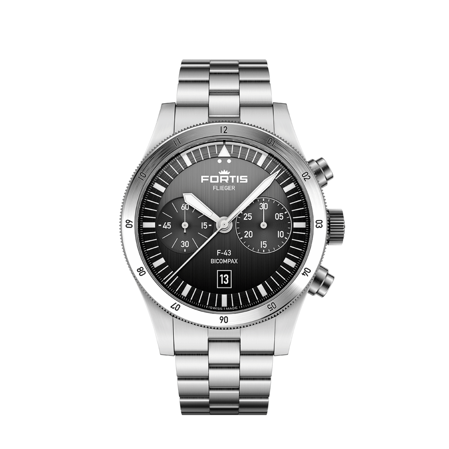 Flieger F-43 Bicompax  Black BB / Front