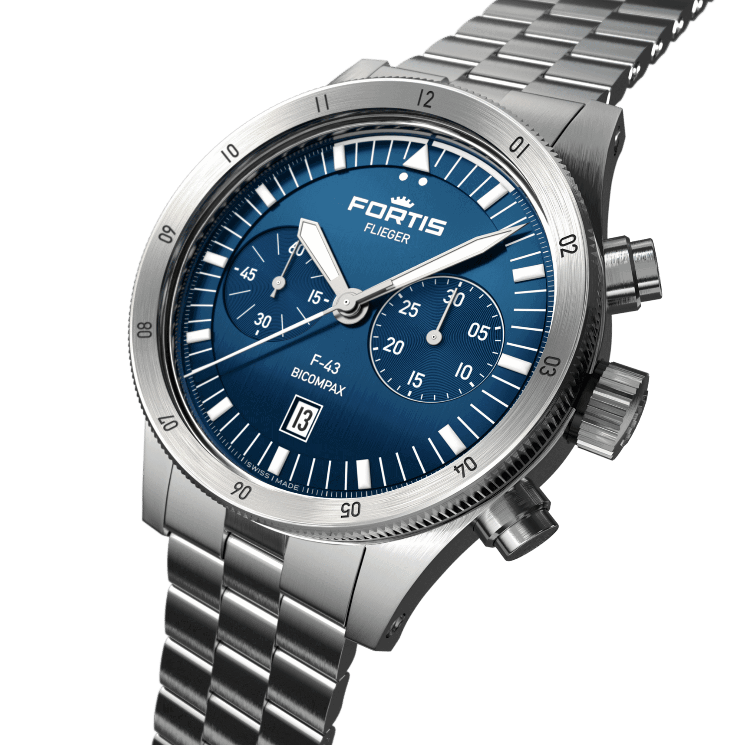 Flieger F-43 Bicompax  Liberty Blue BB / Crown