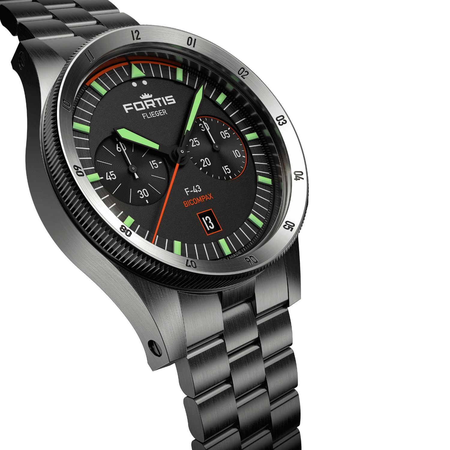 Flieger F-43 Bicompax  Original BB / noncrown
