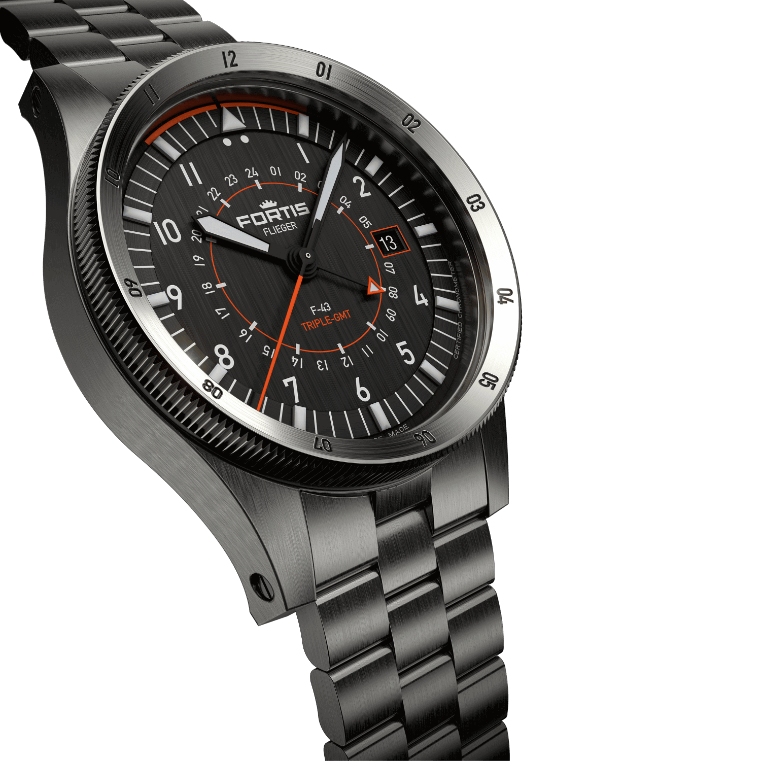 Flieger F-43 Triple-GMT Original BB / non crown