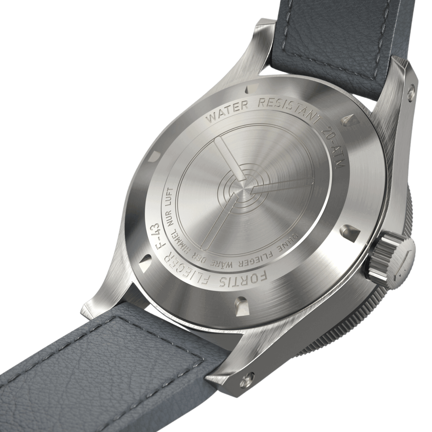 Flieger F-43 Triple-GMT Titanium Orange AS / Caseback