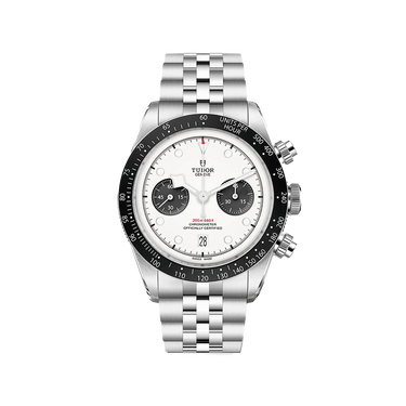 TUDOR Black Bay Chrono 41mm Opaline Silver Dial Five-Link Bracelet Watch