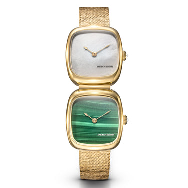 Dennison Dual Time Mini – White MOP & Malachite