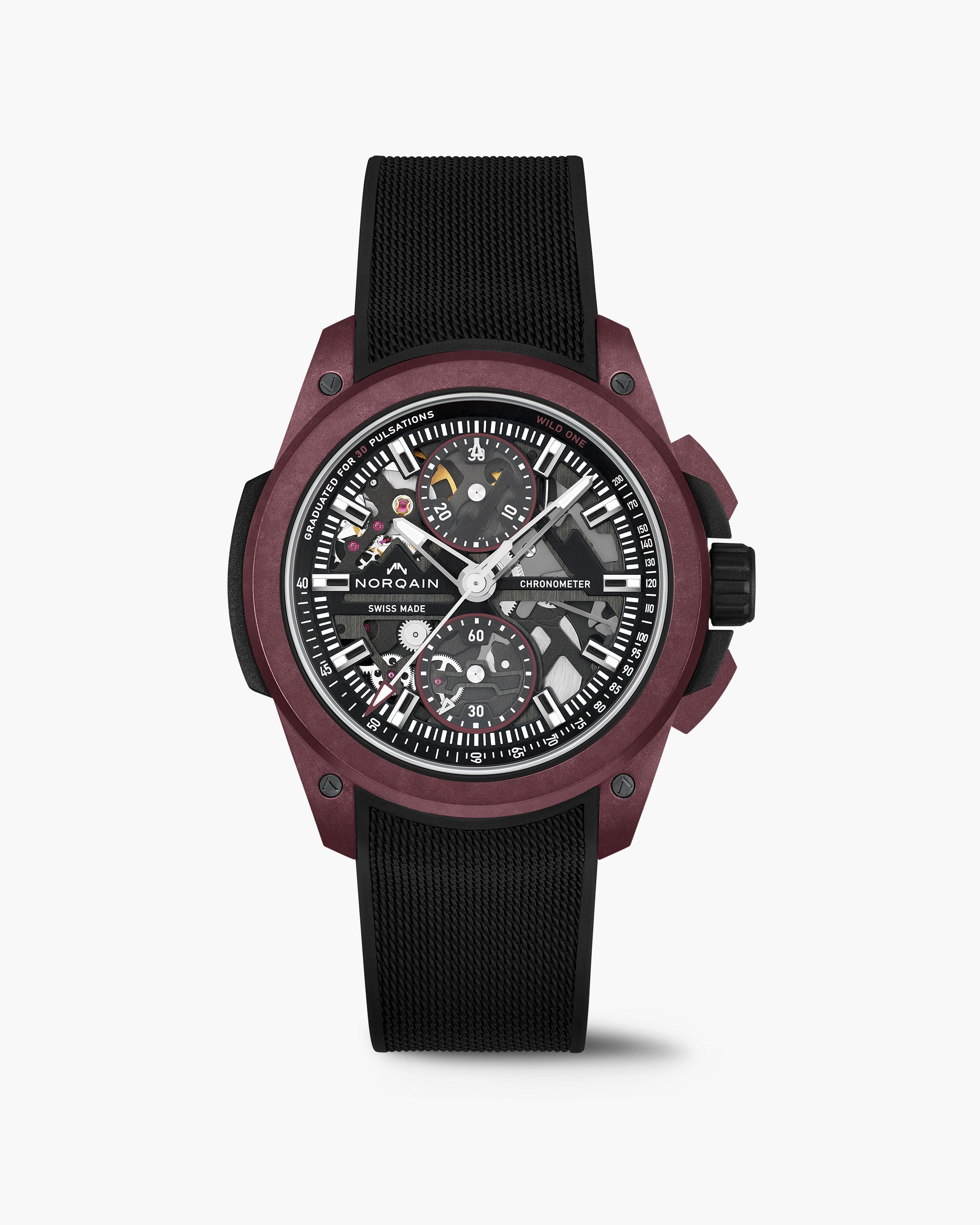 Norqain Wild One Skeleton Chrono Burgundy Limited Edition