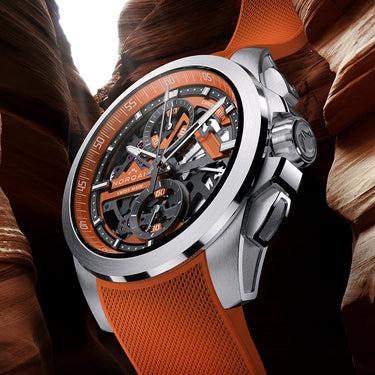 NORQAIN Independence Skeleton Chrono 42mm Orange