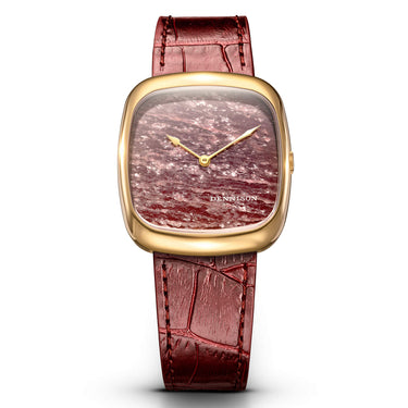 Dennison Natural Rubellite Stone In Steel/Gold