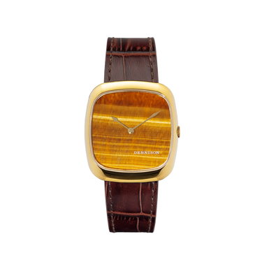 Dennison Tiger Eye Stone Dial Gold