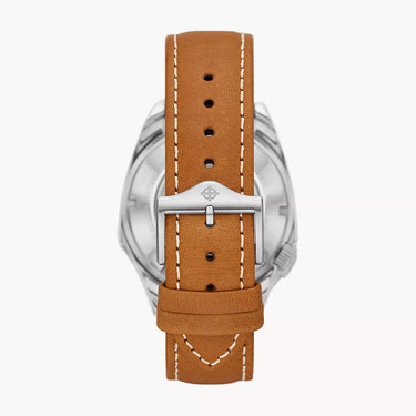 Zodiac Olympos STP 1-11 Swiss Automatic Three-Hand Brown Leather Watch