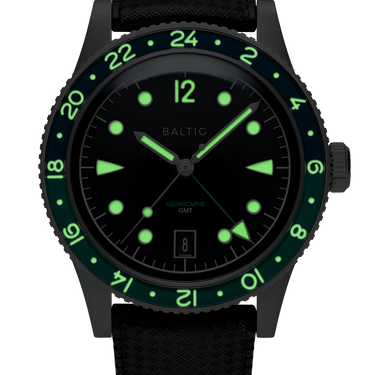 Baltic Aquascaphe GMT Green - Black Tropic Strap