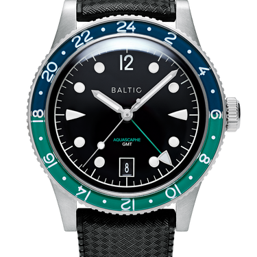Baltic Aquascaphe GMT Green - Black Tropic Strap