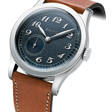 Baltic MR01 Blue 36mm - Brown Leather Strap