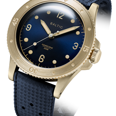 Baltic Aquascaphe Bronze Blue Gilt - Blue Tropic Strap