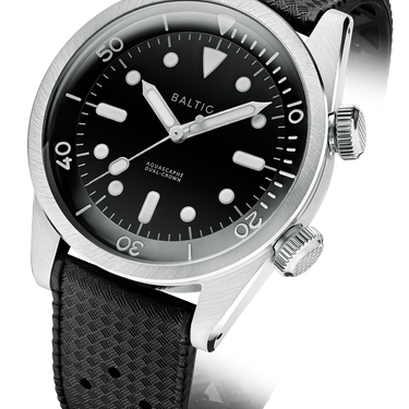 Baltic Aquascaphe Dual Crown Black - Black Tropic Strap