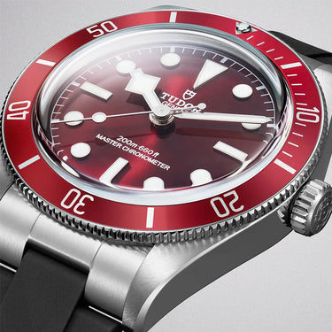 TUDOR Black Bay 58 Burgundy Red Dial & Bezel Rubber Strap Watch