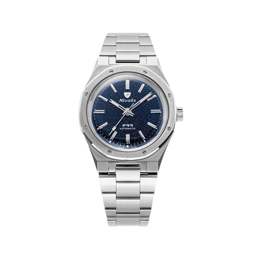 Nivada Grenchen F77 Stainless Steel Dark Blue Aventurine