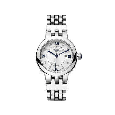 TUDOR Clair de Rose 30mm Opaline Silver Diamond Dial Ladies Bracelet Watch