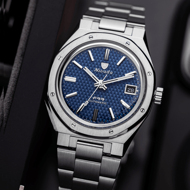 F77 Blue With Date - Nivada Grenchen