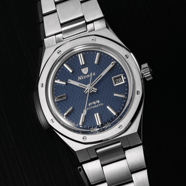 F77 Blue With Date - Nivada Grenchen
